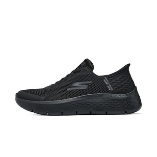 斯凯奇Skechers健步鞋一脚蹬休闲健步男女同款舒适透气124836 全黑色/BBK(女) 37