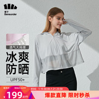 蕉下（beneunder）防晒衣女户外风衣外套夏防紫外线UPF50+透气 蓝烟灰M 蓝烟灰（披肩款）