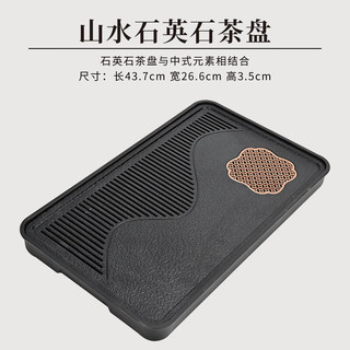雅辞坊 茶具套装办公家用一分体式茶盘茶台全自动底部上水黄汝窑茶盘单头分离式茶具