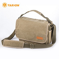 TARION 图玲珑 单肩帆布摄影包便携佳能单反包多功能相机包斜挎包大容量RS01 复古黄