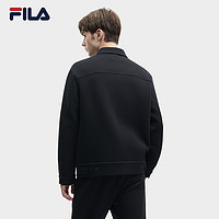 FILA 斐乐 官方男士针织长袖外套2023冬新款时尚休闲舒适翻领夹克