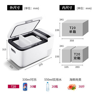 英得尔 车载冰箱T20系列单箱双箱APP压缩机20L迷你小冰箱车家两用冰箱 T20单箱华意压缩机