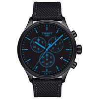 TISSOT 天梭 男士石英手表 织物表带 45mm T1166173705100