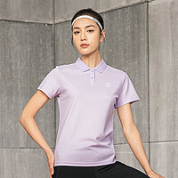 361°短袖t恤女春夏季翻领休闲运动速干上衣polo衫 662124110-3 XL 超梦紫4110