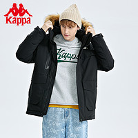 Kappa卡帕派克风羽绒服男貉子毛连帽面包服户外防寒外套