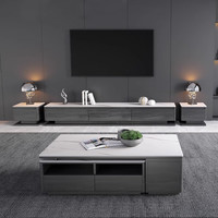法岚卡（FLANCARD）轻奢岩板茶几电视柜组合现代简约客厅家用大理石茶几电视柜组合 0.45米斗柜*1