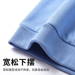 真维斯童装 JEANSWEST JNR男童加绒卫衣2024儿童套头衫加厚保暖秋冬衣服中大童冬装上衣 【加厚羊羔绒】暖橘/J字母帽子 150