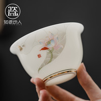 如瓷动人冰种白瓷三才盖碗茶杯家用单个高档不烫手功夫茶具泡茶碗