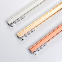 众华 窗帘窗纱搭配用静音太空铝合金滑轮轨道高承重配件单双直轨