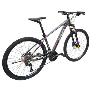 喜德盛山地自行车JX007铝合金车架27速碟刹单车幻彩紫17英寸