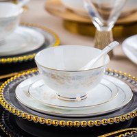 梧之栗景德镇骨瓷碗家用散件米饭碗面碗防烫吃饭餐具金边陶瓷饭碗 4.5英寸饭碗