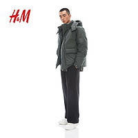 H&M 男装羽绒服 深绿色