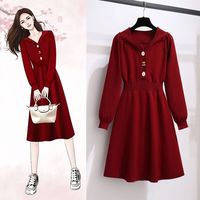 BTTKDL 红色连衣裙女新年战袍穿搭 两色可选