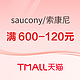  必看促销：天猫saucony官方旗舰店年货节钜惠，叠券满600-120元！　