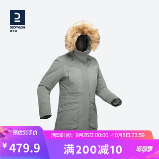 DECATHLON 迪卡侬 上衣防风外套女秋户外加厚保暖棉衣运动棉服女款军绿色XS2499578