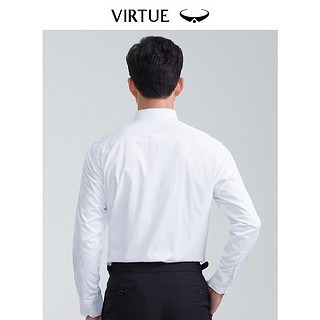 Virtue 富绅 秋冬新款保暖男式长袖衬衫商务正装人字纹肌理加绒加厚衬衣
