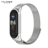 mijobs 适用小米手环8/7/6/5腕带米兰磁吸小米手环8/7表带4/3nfc金属卡扣不锈钢五六七智能运动手表带ins透气男女生