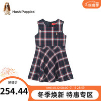 暇步士（Hush Puppies）童装女童连衣裙拜年服春装儿童马甲裙柔软舒适时尚休闲潮 藏蓝 110cm