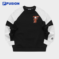 FILA FUSION斐乐潮牌女子套头卫衣2024春季新款时尚拼色针织上衣