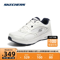 斯凯奇Skechers男时尚复古跑步鞋运动鞋220376  白色/海军蓝色/WNV(男) 42.5