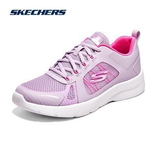 斯凯奇Skechers女鞋网布透气休闲鞋百搭舒适运动鞋子896182 薰衣草色/粉红色/LVPK 37.5