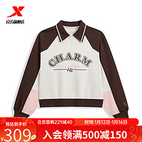 XTEP 特步 套头卫衣976128920572 棉花白/浓郁棕 2XL