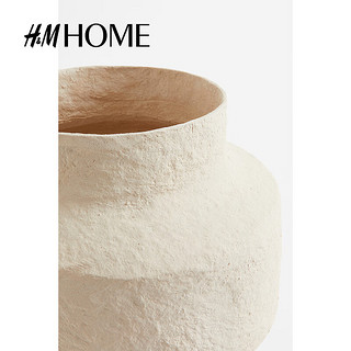 H&M HOME2023家居饰品质朴棉质混凝纸宽花瓶1175519 浅米色 NOSIZE