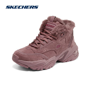 斯凯奇Skechers机能风老爹鞋女时尚加绒保暖中帮休闲运动靴167338 35