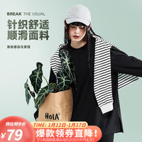 乔丹QIAODAN长袖女t恤外套2024春季透气针织T恤衫卫衣女上衣 黑色 160/S