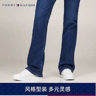 TOMMY HILFIGER 24早春女装简约金属字母休闲百搭板鞋小白鞋FW0FW07685 白色YBS 36