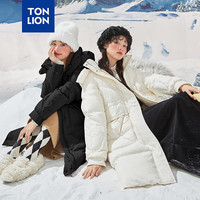 唐狮 TONLION羽绒服女款长款连帽大口袋 黑色 S