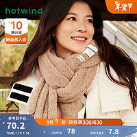 热风2024年冬季女士可爱绒绒口袋围巾 16浅棕 F