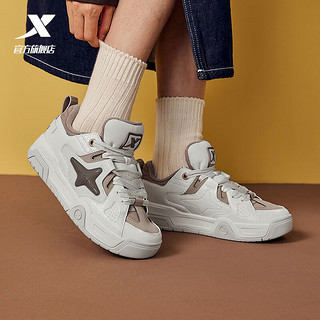 特步（XTEP）STAR-X板鞋男2024春季面包鞋舒适百搭运动鞋休闲鞋