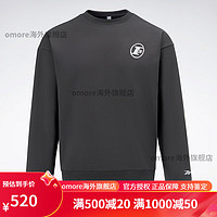 Reebok男女款HOODIE经典印花图案时尚街头休闲套头卫衣 GG0-灰色 L