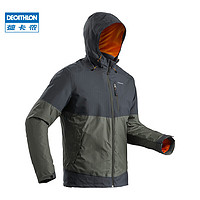 DECATHLON 迪卡侬 外套男秋冬加绒加厚棉服运动防风防水冲锋风衣女ODT3男款-黑棕拼色-2022L-4699627