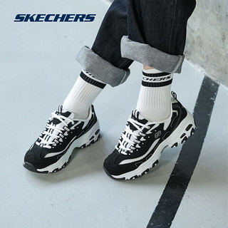 斯凯奇（Skechers）女鞋经典复古黑白熊猫鞋轻便透气时尚缓震休闲运动老爹鞋 黑色/白色 39