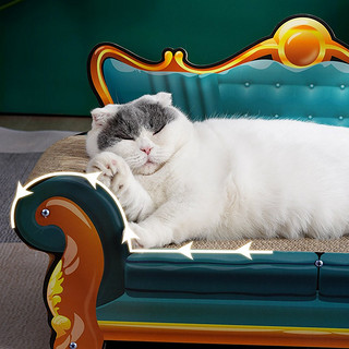 梵都宠舍 猫抓板猫窝一体耐用不掉屑加大号豪华贵妃椅猫咪靠背式沙发耐磨瓦楞纸猫爬架 加大号