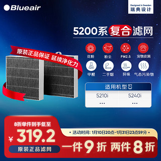 Blueair 布鲁雅尔 空气净化器过滤网滤芯 复合B45200型号适用5210i/5240i除甲醛异味 滤网