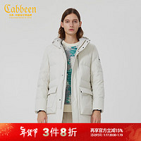 Cabbeen 卡宾 长款连帽羽绒服大衣