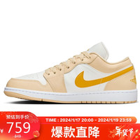 NIKE 耐克 篮球鞋男女AJ1乔1JORDAN 1运动鞋春夏DC0774-170白/赭黄38.5