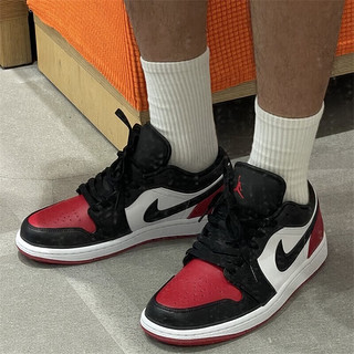 耐克（NIKE）Air Jordan 1 Low AJ1 黑红脚趾 男子低帮休闲板鞋篮球鞋 553558-161 40.5/255mm/7.5