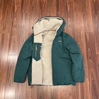 巴塔哥尼亚秋冬Patagonia tm 2023双面羊羔绒加棉外套 连帽棉服男女 驼墨绿 XL