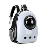 宠物码头 猫包外出宠物包猫背包双肩包航空小号太空包猫袋猫咪狗狗出行透气 纯白侧开