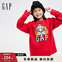 Gap【汪汪队联名】Gap女童冬季2023抓绒运动卫衣847117 红色 130cm(S)亚洲尺码