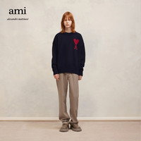 AMIPARIS男女同款秋冬新款红色爱心刺绣美利奴羊毛休闲毛衣 4005湛蓝色/红色