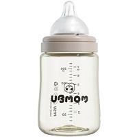 UBMOM 婴儿吸管奶瓶 防胀气奶瓶 200ml-咖色(含S号奶嘴1个)