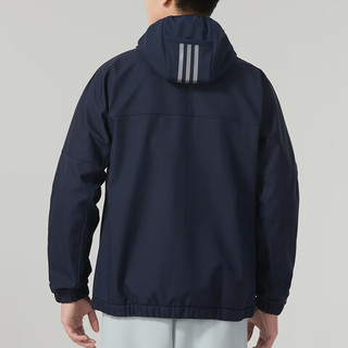 阿迪达斯 （adidas）外套男装 2024春运动服户外防风保暖跑步训练连帽夹克 IK7348 XS【160-165cm/100-110斤】