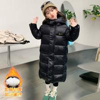 2023男女同款黑金棉服加长加厚过膝防寒冬季棉衣厚款外套