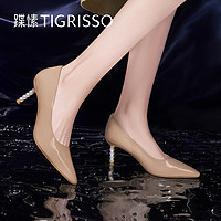 tigrisso 蹀愫 2023新款法式珍珠细高跟气质百搭通勤高跟鞋女鞋TA43114-11