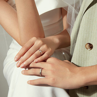 周六福钻石款对戒婚戒结婚订婚钻戒 单只 约8分 女戒11号 新年